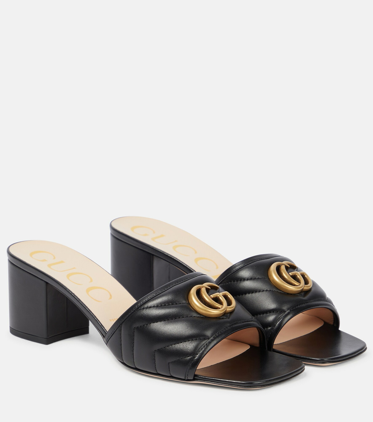 Mules H&M En Simili Cuir Matelassé Noir - Pointure 39, Occasion Bon état