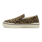 R13 Tan Leopard Slip-On Sneakers