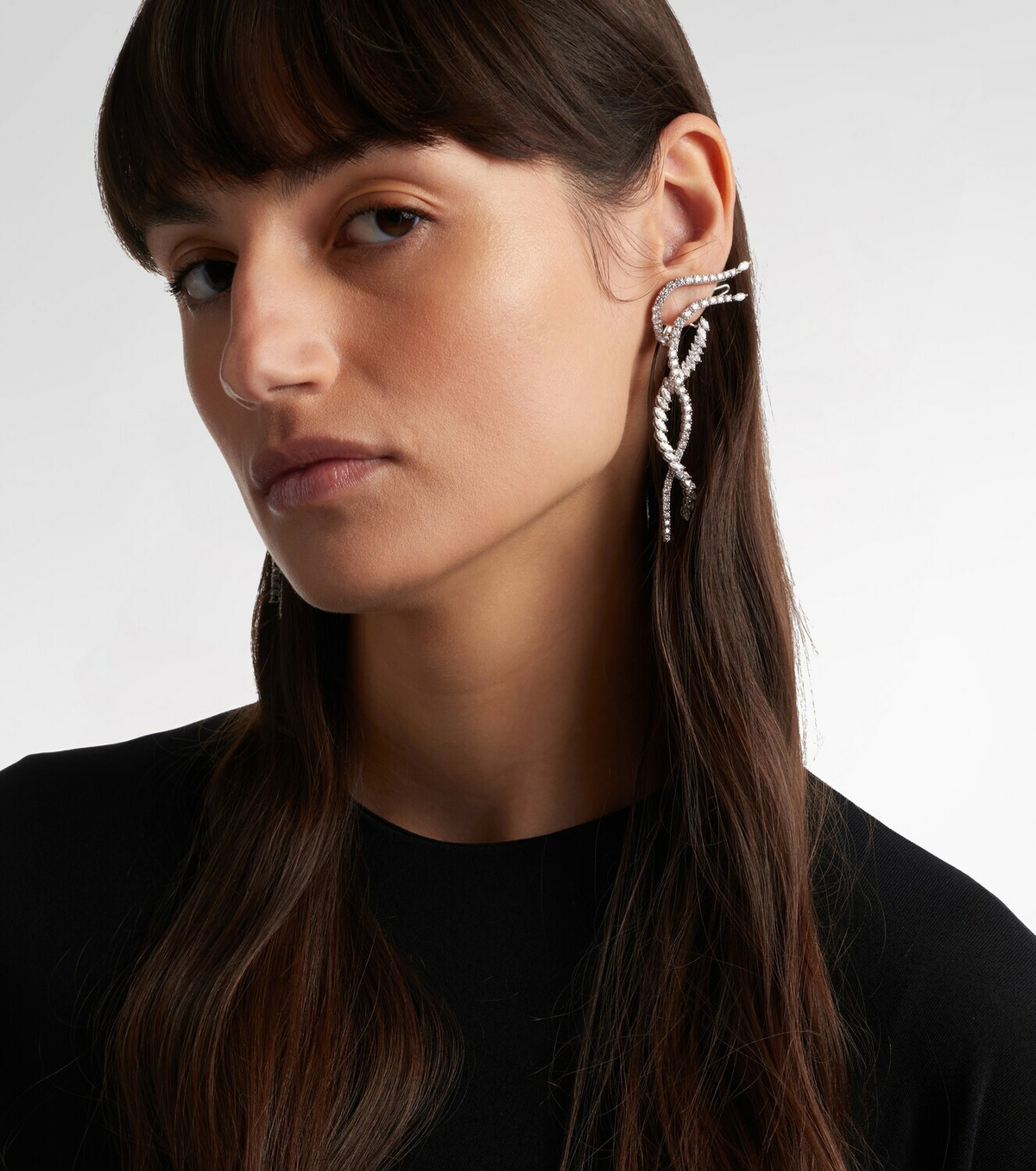 Yeprem Y-Couture 18kt white gold drop earrings with diamonds