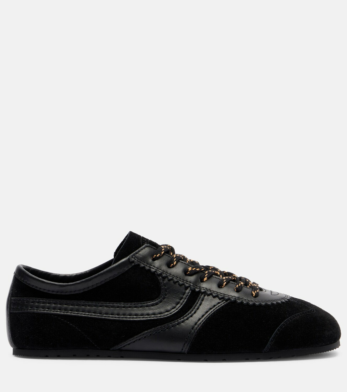 Dries Van Noten Leather-trimmed suede sneakers
