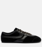 Dries Van Noten Leather-trimmed suede sneakers