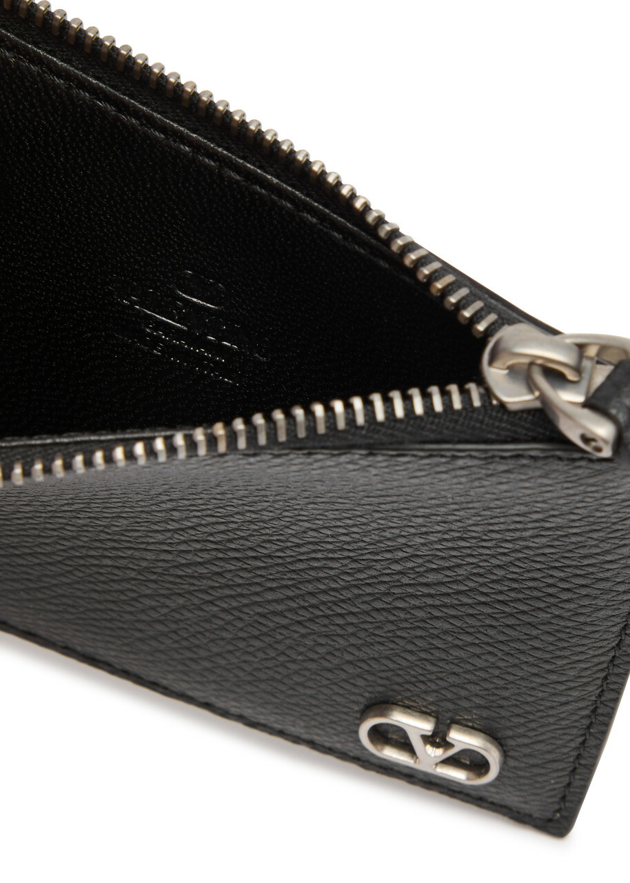 Valentino VLogo Grained Leather Wallet - Black - One Size