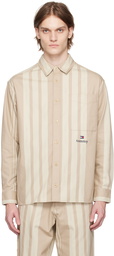 Tommy Jeans Beige Serif Stripe Shirt