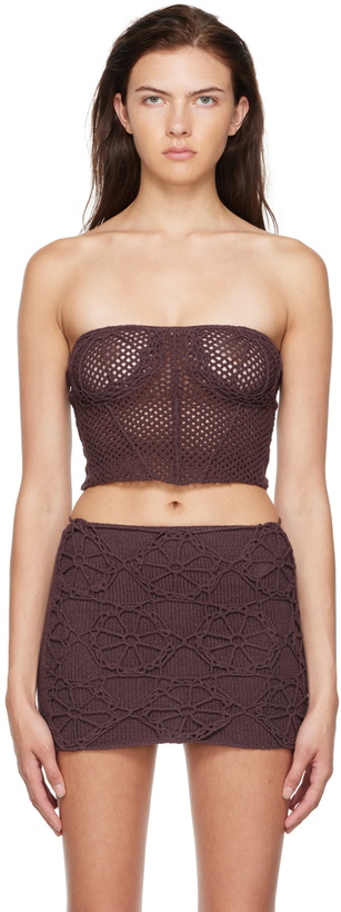 Photo: nastyamasha SSENSE Exclusive Brown Crocheted Corset