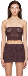 nastyamasha SSENSE Exclusive Brown Crocheted Corset