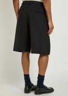 Casablanca Pleated Wool Shorts Black