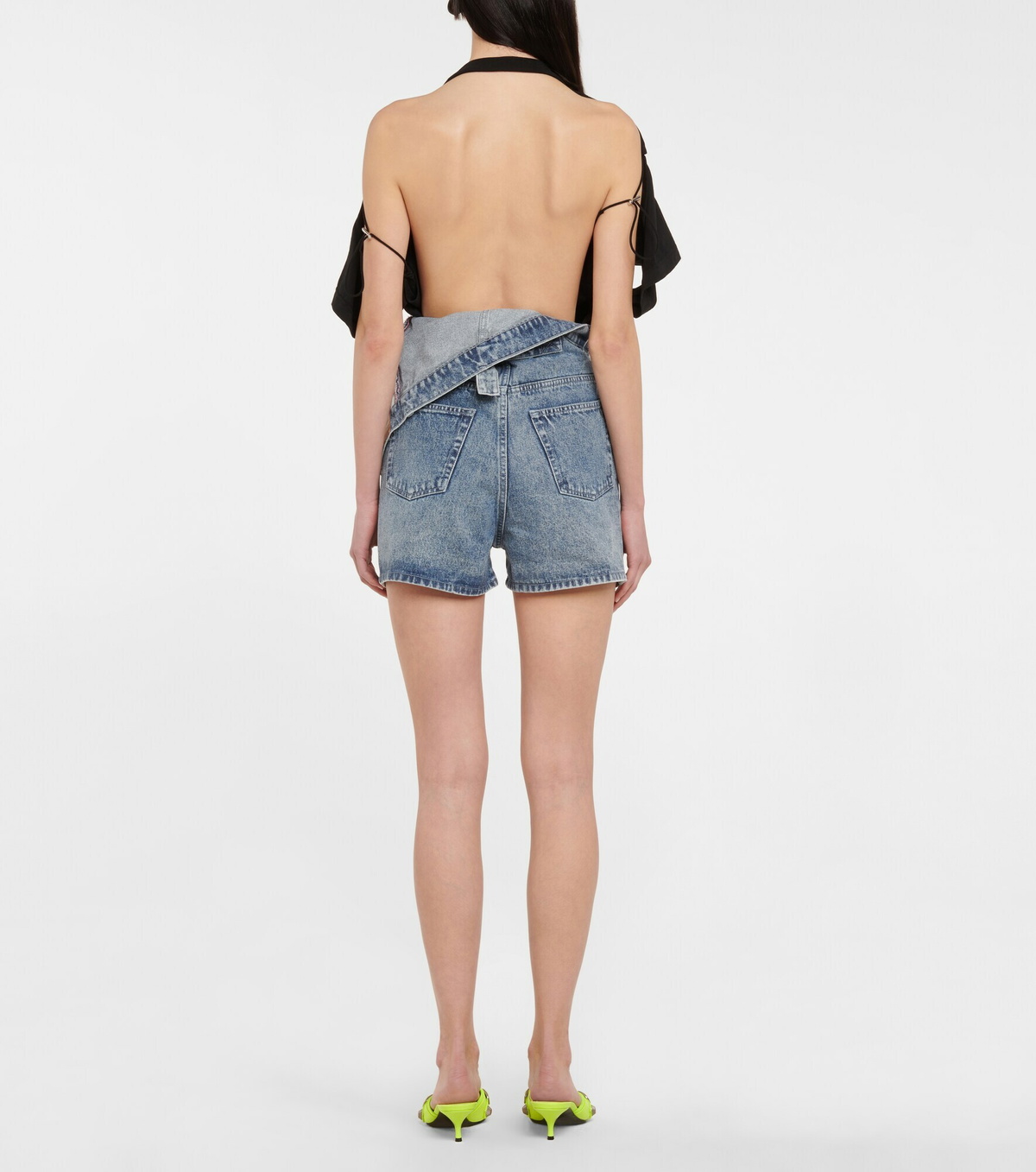 Y/Project - Asymmetric high-rise denim shorts Y/Project