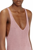 Diesel Midi dress in metallic ribbed knit - Dresses Womens in Pink