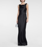 Norma Kamali Maria crêpe satin maxi dress