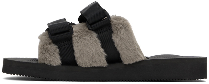 SUICOKE Taupe & Black MOTO-FURab Sandals