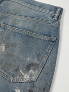 John Elliott - Wyatt Straight-Leg Distressed Paint-Splattered Jeans - Blue