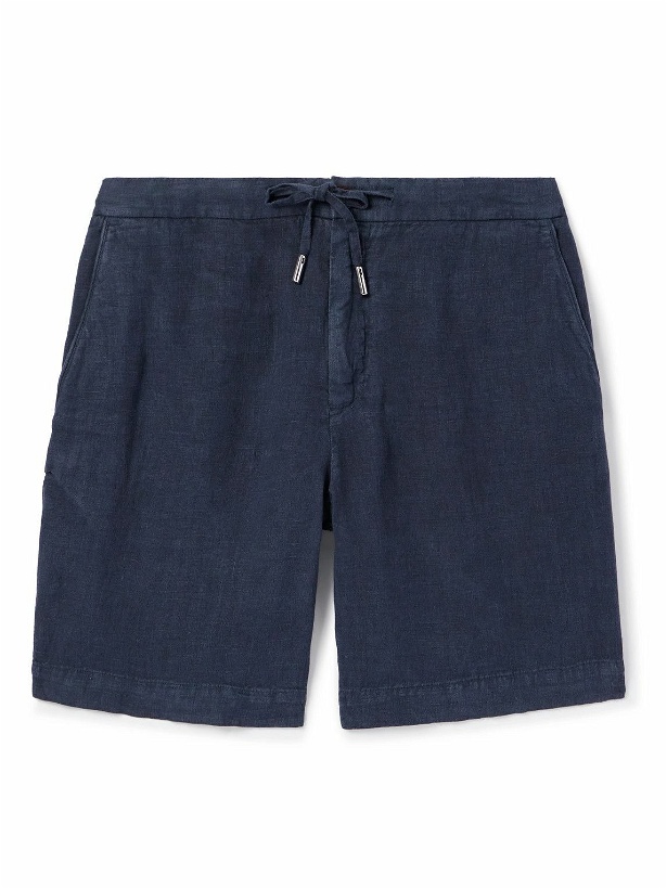 Photo: Mr P. - Straight-Leg Linen Drawstring Bermuda Shorts - Blue