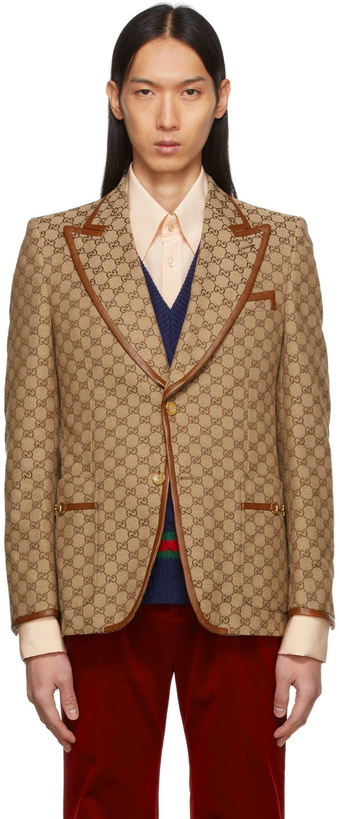 Photo: Gucci Brown Canvas Monogram Blazer