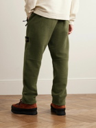 Stone Island - Tapered Logo-Appliquéd Garment-Dyed Cotton-Blend Fleece Sweatpants - Green
