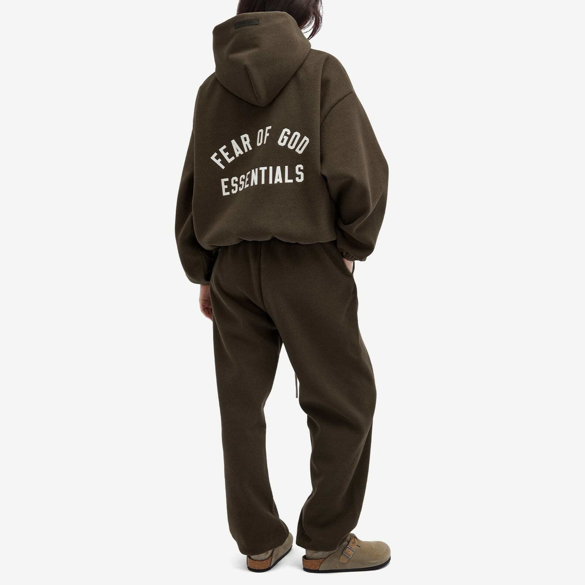 Fear of God ESSENTIALS Women's Brushed Hooded Bomber Jacket in Brown