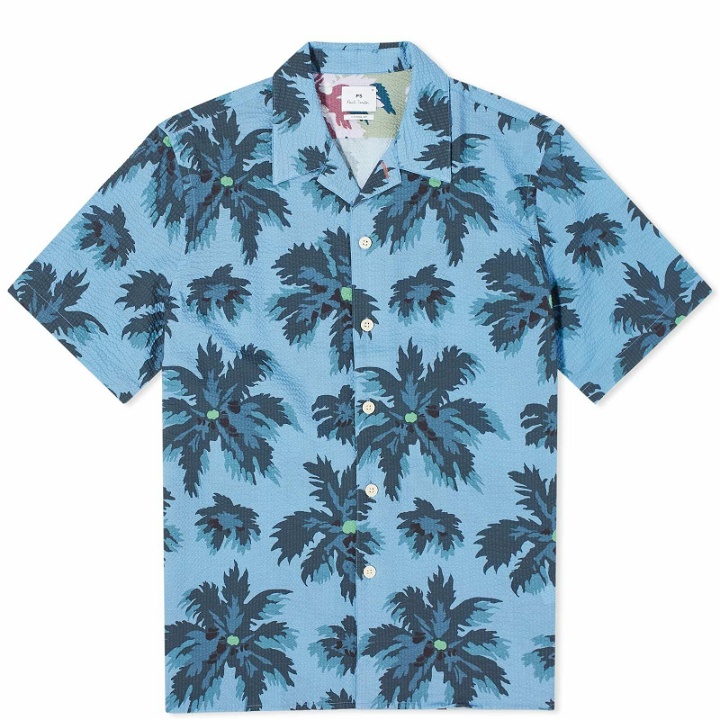 Photo: Paul Smith Men's Seersucker Printed Vacation Shirt in Blue