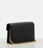 Saint Laurent Cassandre leather wallet on chain