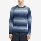 Percival Men's Patina Ribbed Crew Neck Sweater in Blue