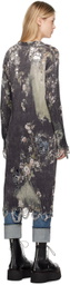 R13 Black Distressed Long Cardigan