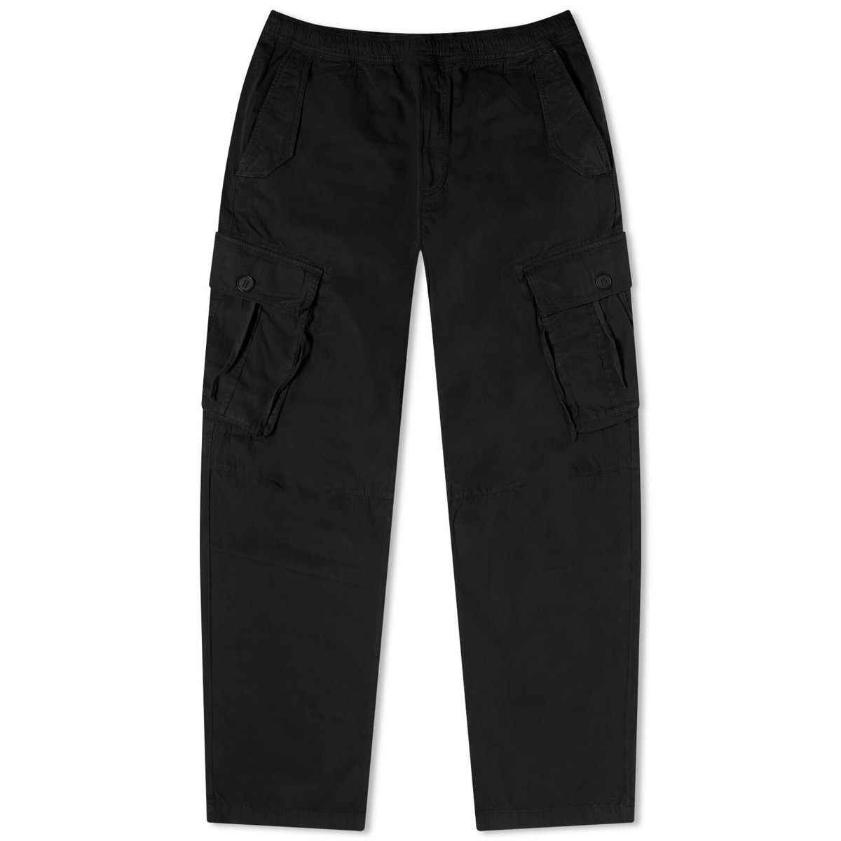 Photo: Wood Wood Men's Stanley Cargo Trousers in Black
