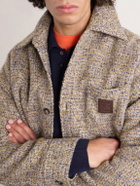 LOEWE - Logo-Appliquéd Brushed Knitted Overshirt - Neutrals