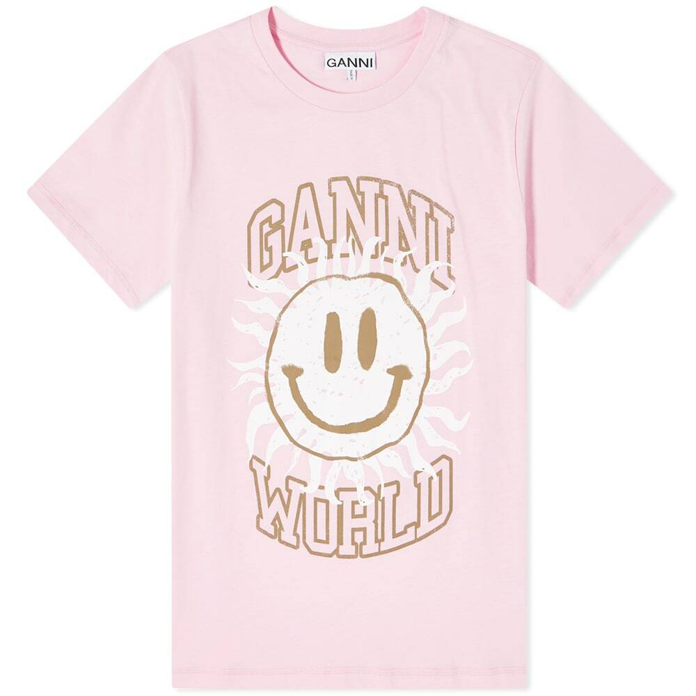 Ganni Basic Jersey Cherry Relaxed T Shirt Tees 600057872wht main image 1