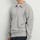 Norse Projects Men's Norse Standard Half Zip Sweatshirt in Grey Melange
