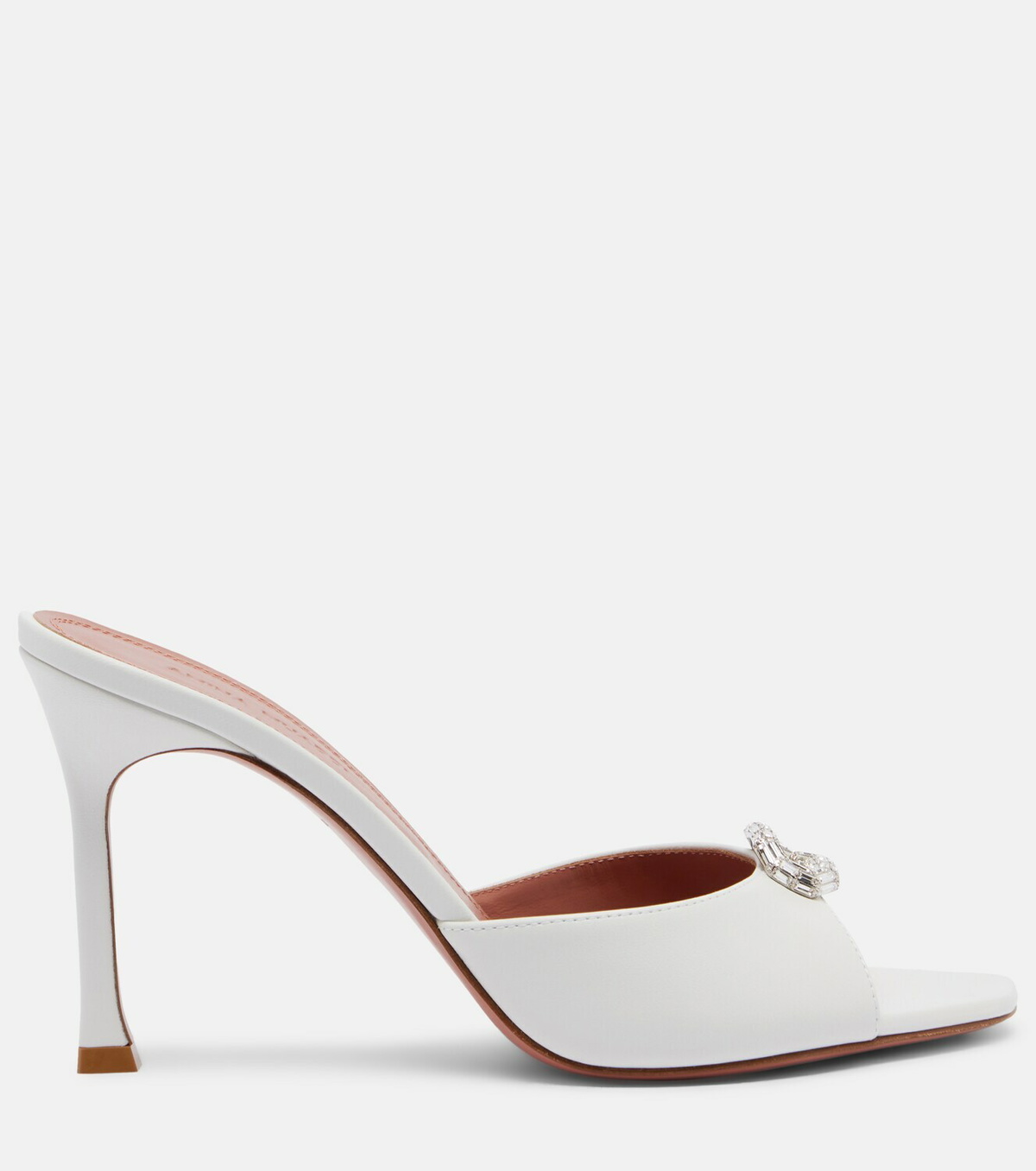 Amina Muaddi Mini Camelia embellished leather mules