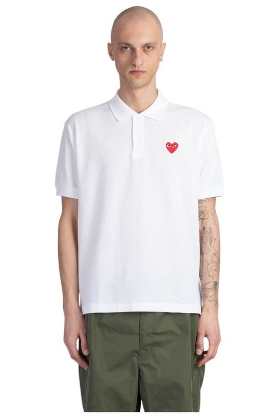 Photo: Comme des Garçons Play Polo In White Cotton