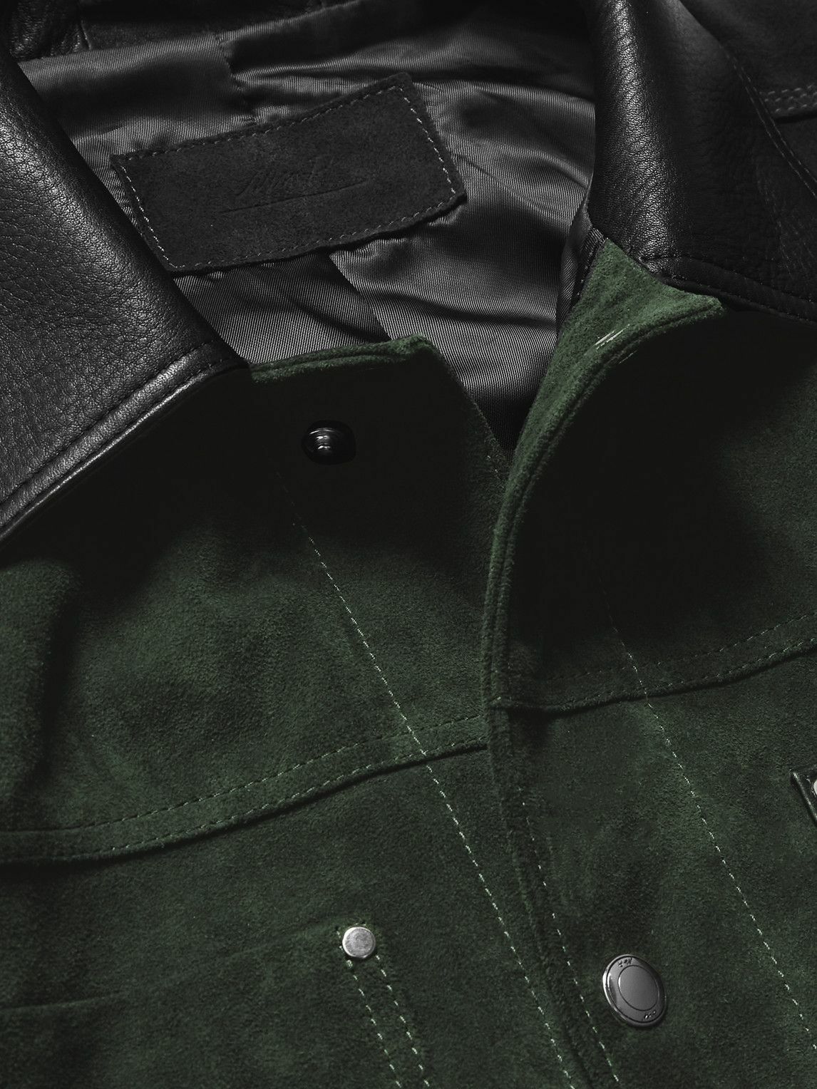 Mr P. - Full-Grain Leather-Trimmed Suede Chore Jacket - Green