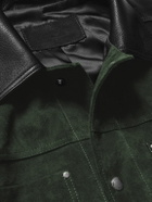 Mr P. - Full-Grain Leather-Trimmed Suede Chore Jacket - Green