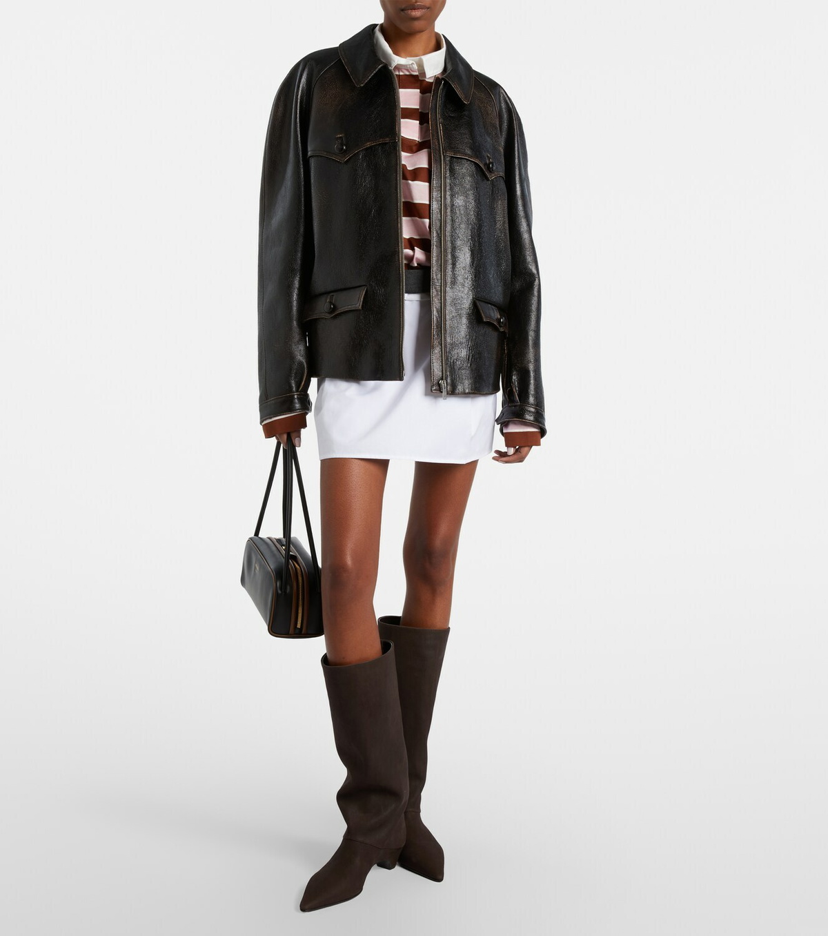 Prada Leather knee-high boots