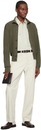 LEMAIRE Khaki Convertible Collar Cardigan