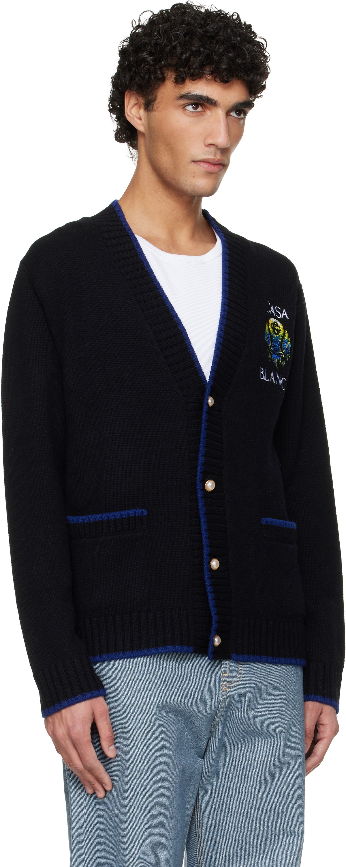 Casablanca Black Flaming Tennis Ball Cardigan
