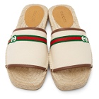 Gucci Beige Embroidered GG Espadrille Sandals