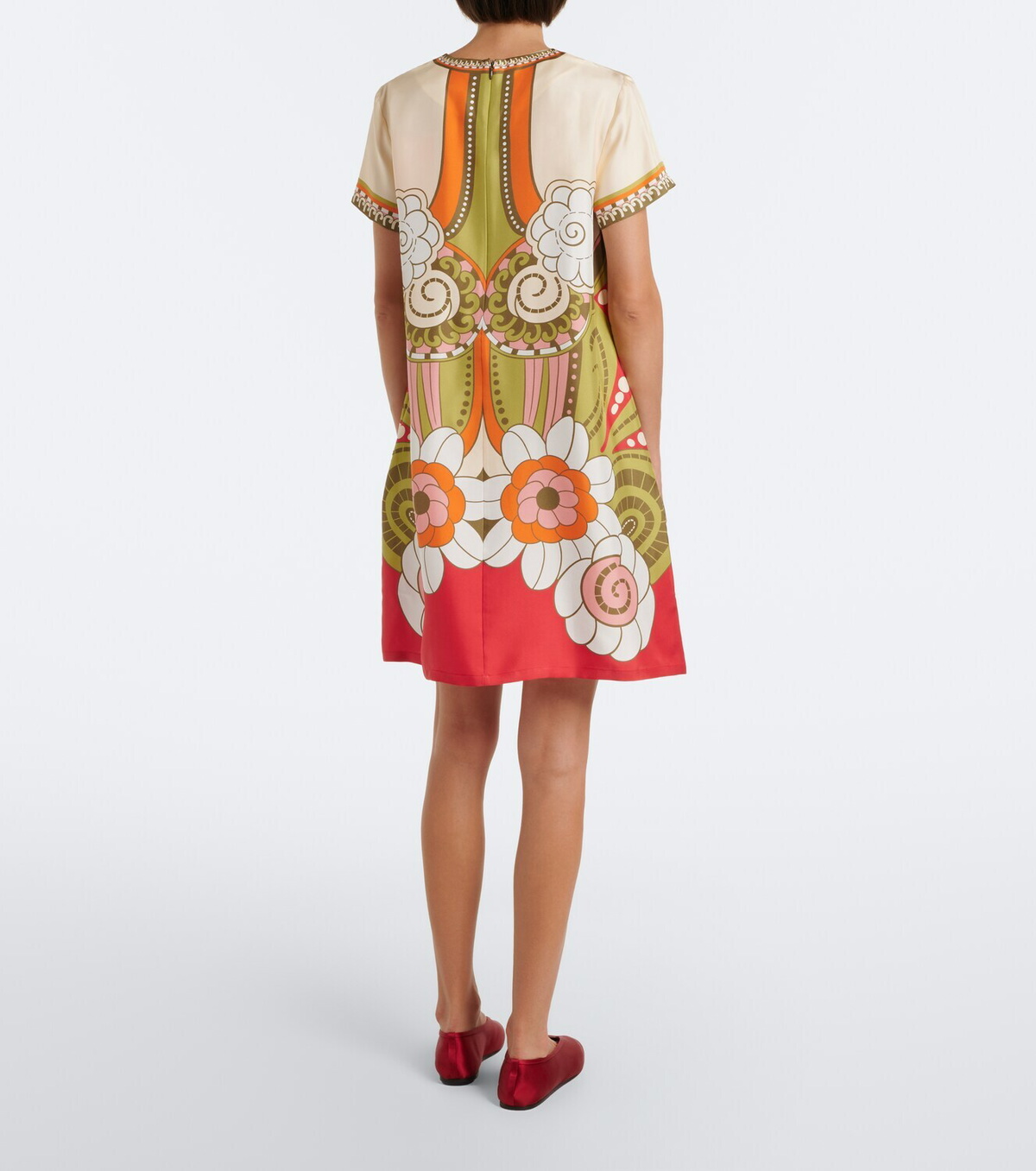 La DoubleJ Mini Swing printed silk minidress