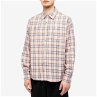 Acne Studios Men's Sarlie Dry Flannel Check Shirt in Pink/Blue