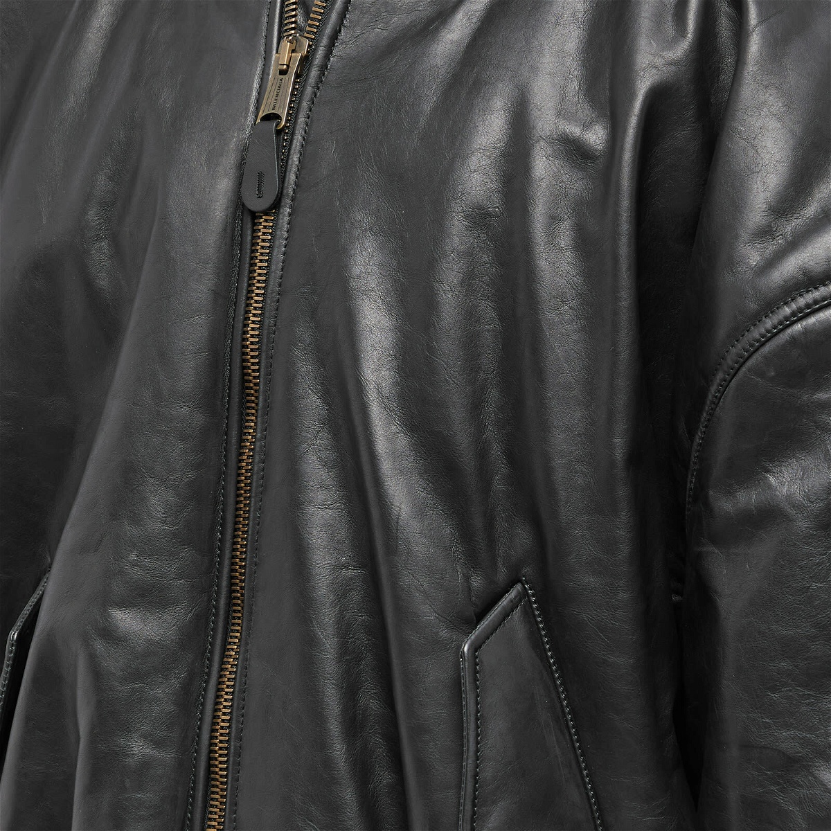 Balenciaga Men's Classic Leather Bomber Jacket in Black Balenciaga