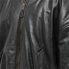 Balenciaga Men's Classic Leather Bomber Jacket in Black
