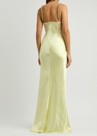 Self-portrait X Christopher Kane Lace and Satin Maxi Dress Yellow