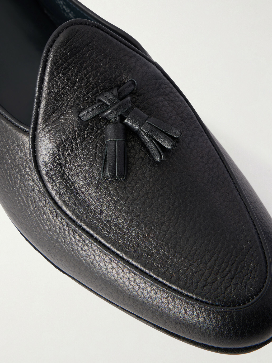 Rubinacci - Marfy Tasseled Full-Grain Leather Loafers - Black