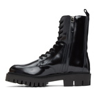 Moschino Black Logo Tab Combat Boots