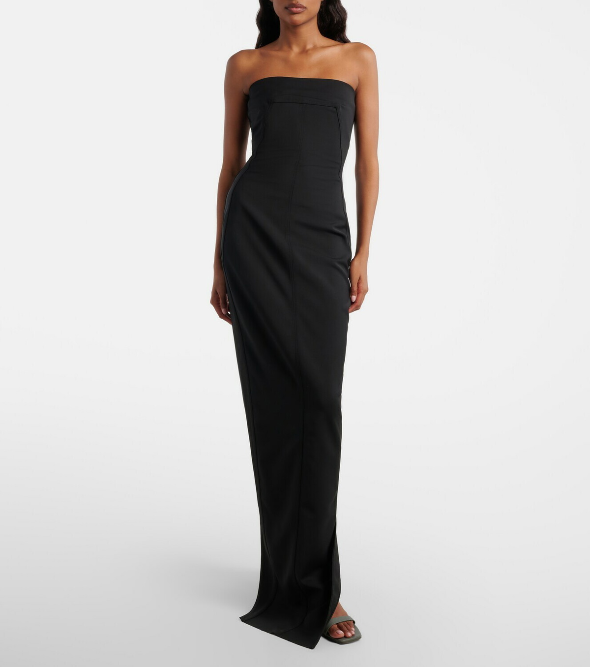 Rick Owens Wool-blend bustier gown