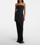 Rick Owens Wool-blend bustier gown