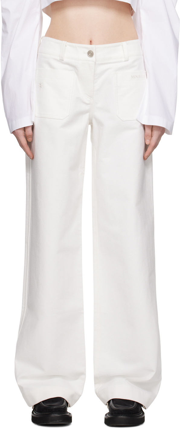 MINJUKIM White Low-Rise Trousers