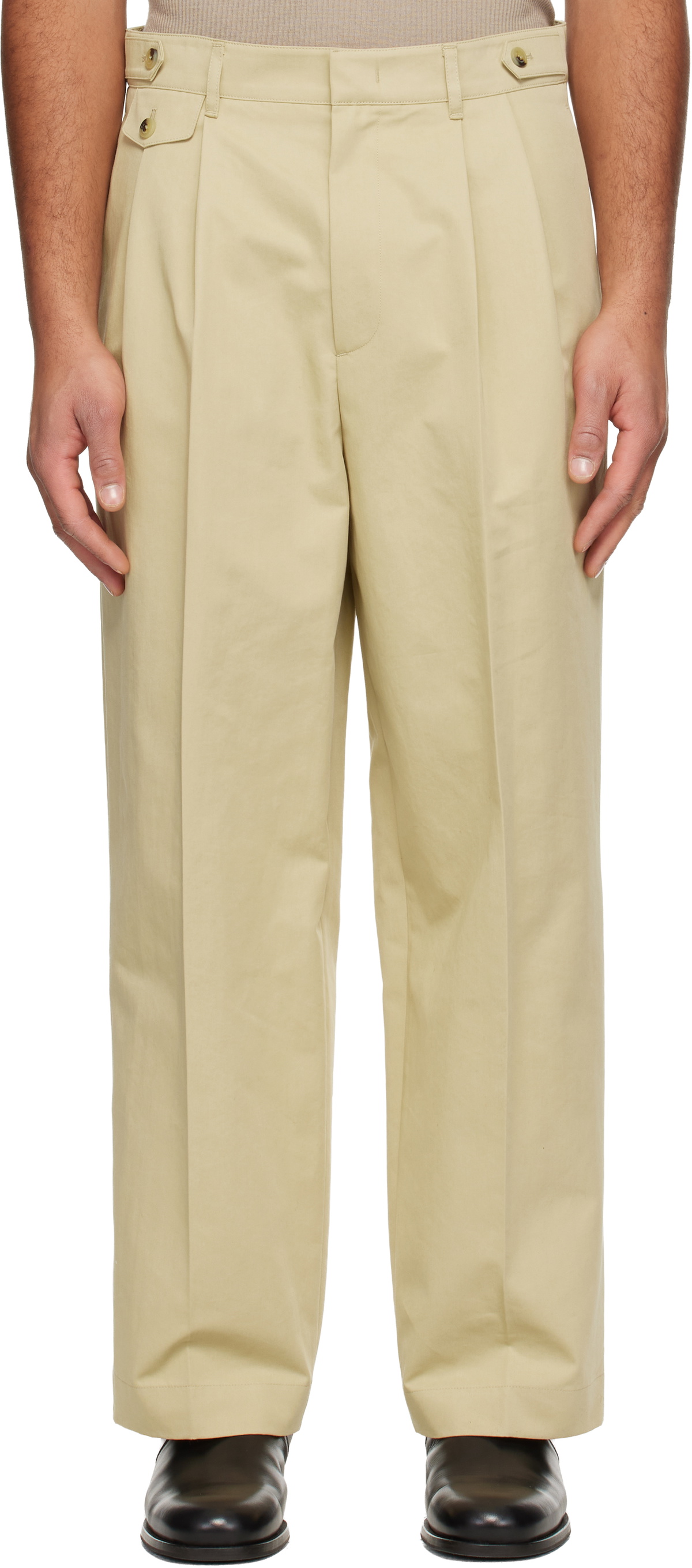 LE17SEPTEMBRE Beige Two Tuck Trousers