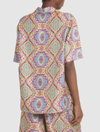 ETRO - Printed Silk Short Sleeve Bowling Shirt