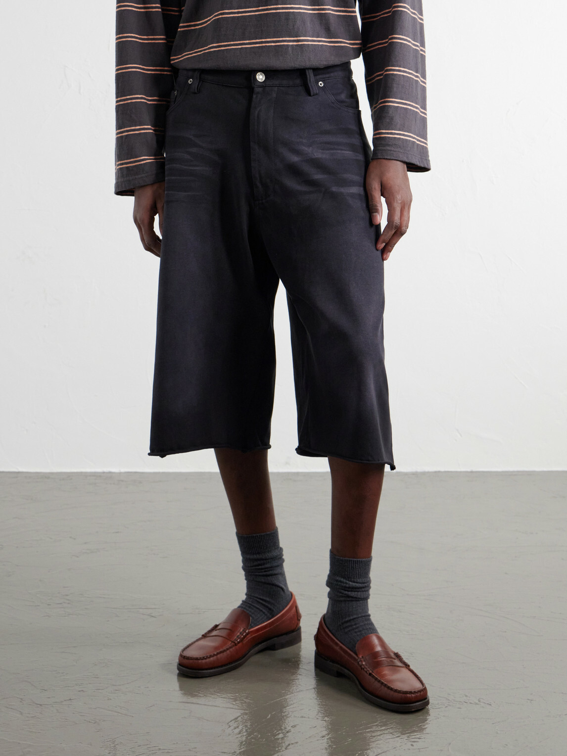424 - Big Daddy Straight-Leg Cotton-Jersey Shorts - Black