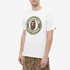 A Bathing Ape Men's Line 1st Camo Busy Works T-Shirt in White/Green