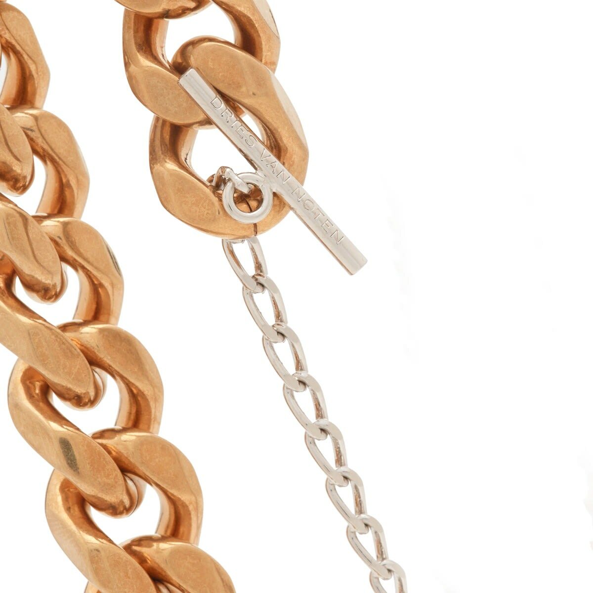 Dries Van Noten Men's Split Chain Necklace in Old Brass 